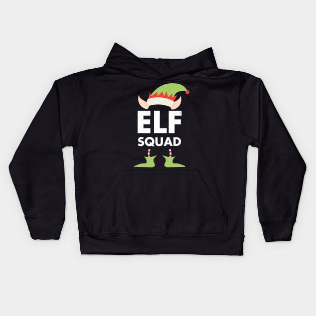 Elf Squad Funny Christmas Joke Kids Hoodie by JustPick